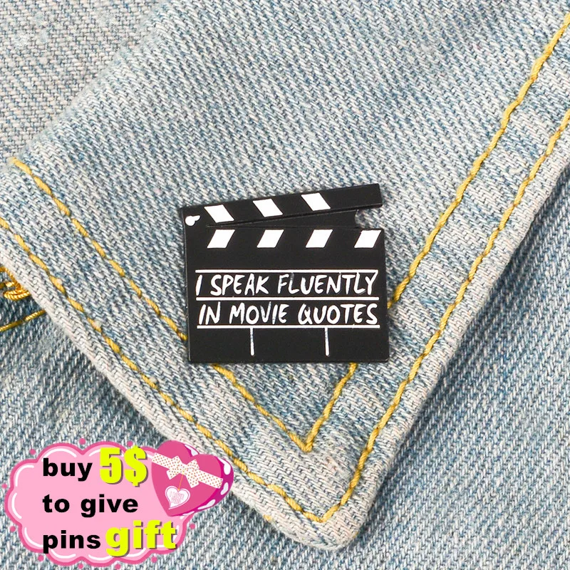 Clapperboard Enamel Pins Film Clapper Board Lapel Badge Movie Scene Board Brooches Badges Gift for Movie Lover Cinema Wholesale