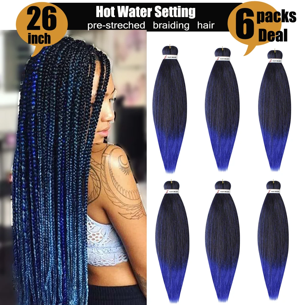 

26 Inch Synthetic EZ Braid Hair Pre Stretched Braiding Hair Jumbo Braids Yaki Straight Hair Extension Twist Braid Crochet Hair