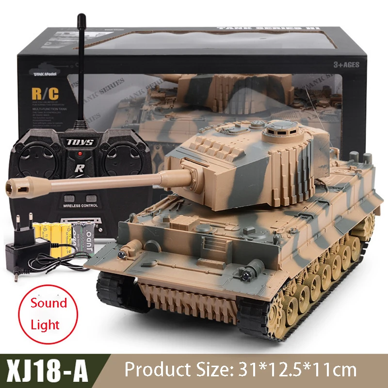 Original Four-Channel World Of Tanks Military Model Children Light Music Turret Rotating Tanks On Radio Control Toy Gift