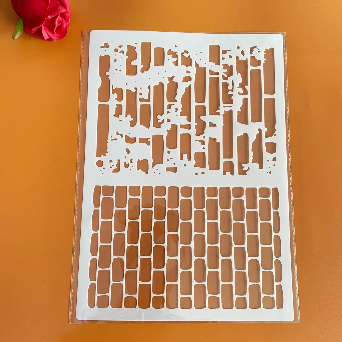 Stencil for Wall Painting Scrapbooking Stamp Album Decorative Embossing Craft Paper DIY Brick square Stencils A4 size designer