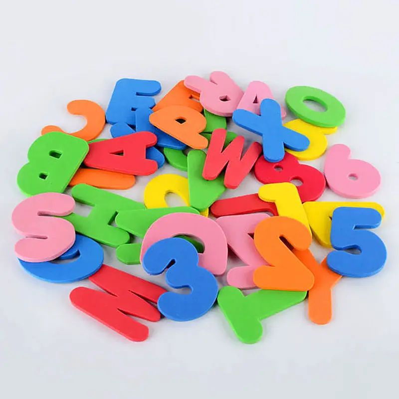 Juguetes de baño flotantes para niños y bebés, juguete educativo de espuma con letras y números, pegatina de pared, 36 unids/set