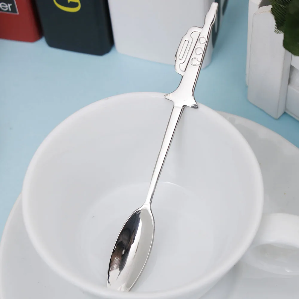 Cuchara de café de acero inoxidable con símbolo Musical, cuchara agitadora para té, postres, azúcar, vajilla, herramientas de cocina, cuchara para