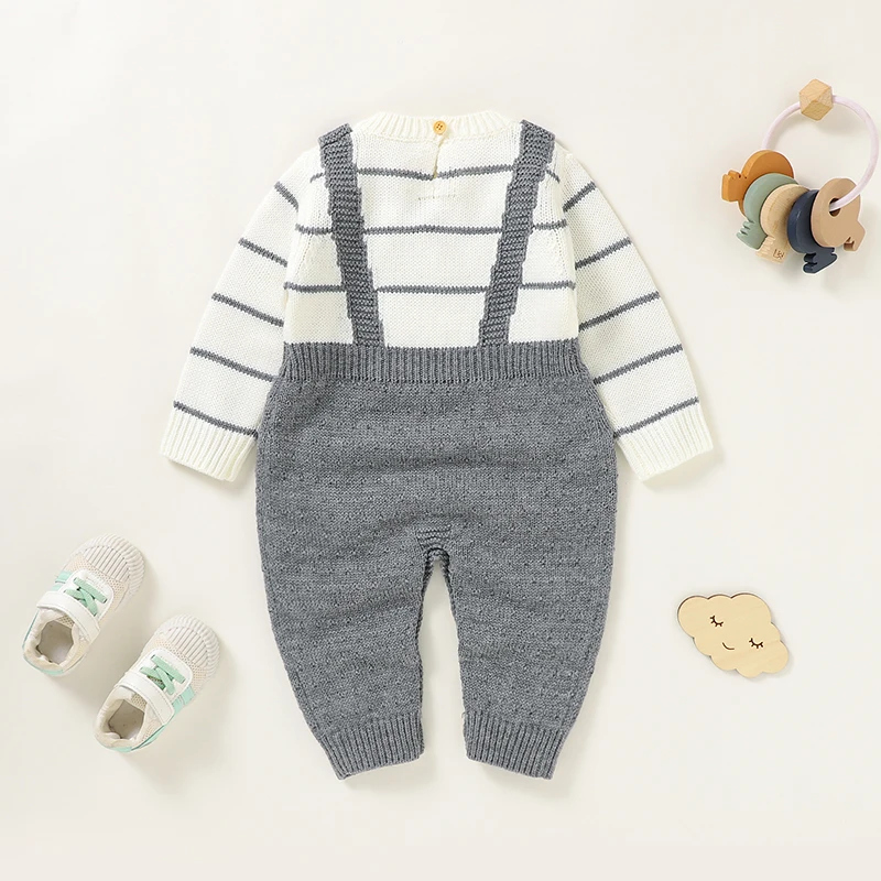 Baby Strampler Strick Solide Neugeborenen Mädchen Overall Outfits Langarm Herbst Kleinkind Infant Jungen Kleidung Mode Schlinge Playsuits