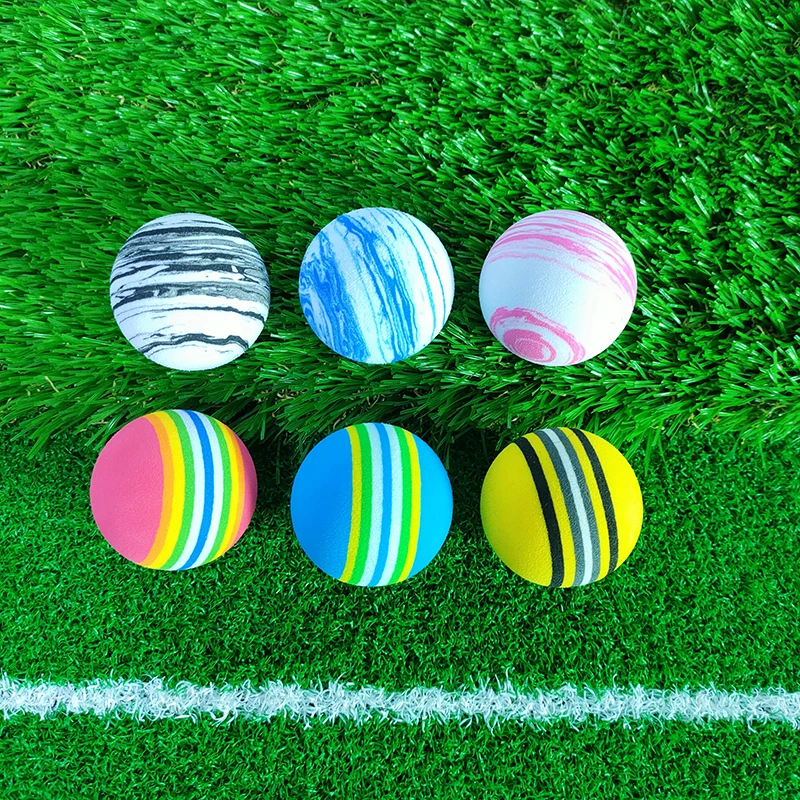 50pcs/Bag Golf EVA Foam Balls 6 Colors Rainbow Sponge Indoor Golf Practice ball Training Aid Soft Indoor Golf Ball Training Ball