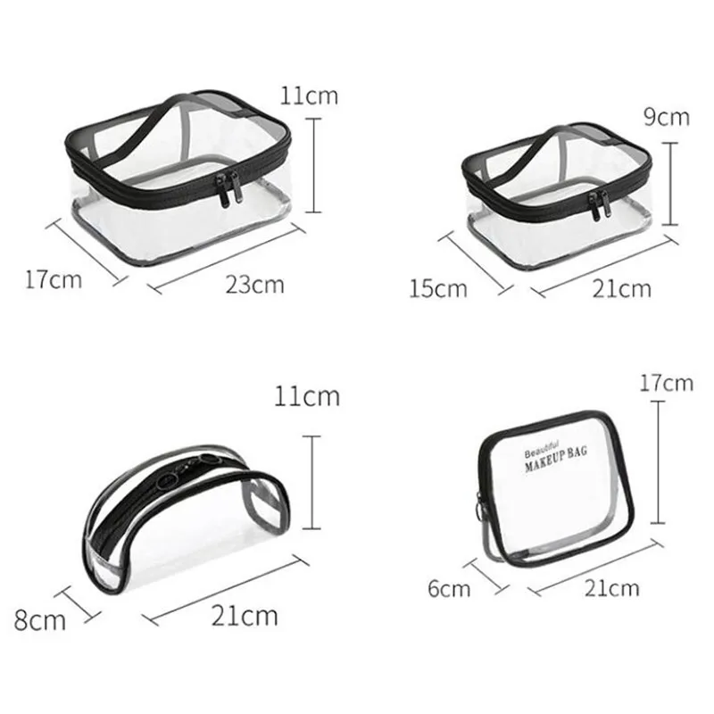 Прозрачная косметичка из ПВХ для женщин, водонепроницаемые Прозрачные сумочки для косметики, чехол для косметики, органайзер для хранения туалетных