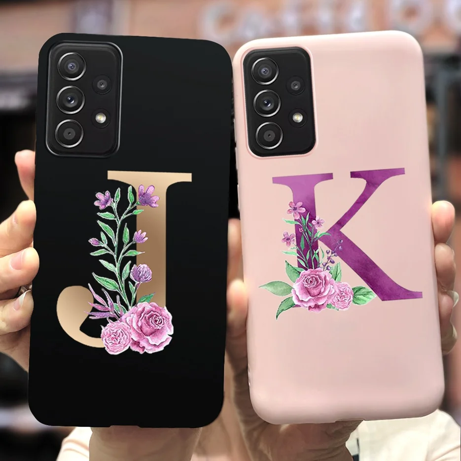 For Samsung Galaxy A32 Case A52 A72 5G Soft Silicone Cute Letters Cover For Samsung A32 A52 A 32 52 72 A725F Phone Cases Bumper