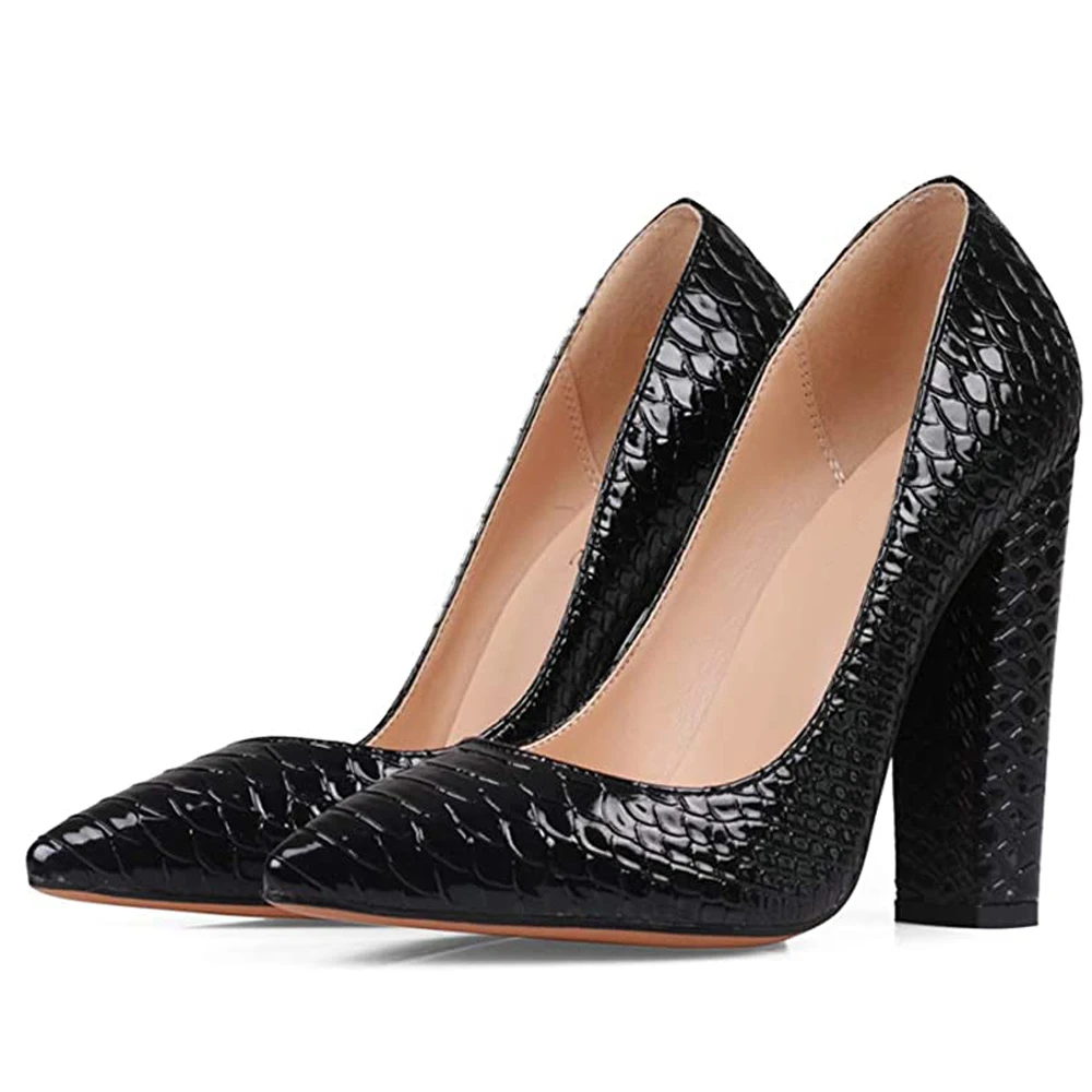 Lovirs Sexy serpente da donna punta a punta tacchi a spillo Slip On décolleté splendide scarpe da sera da donna décolleté con tacco grosso US 5-15