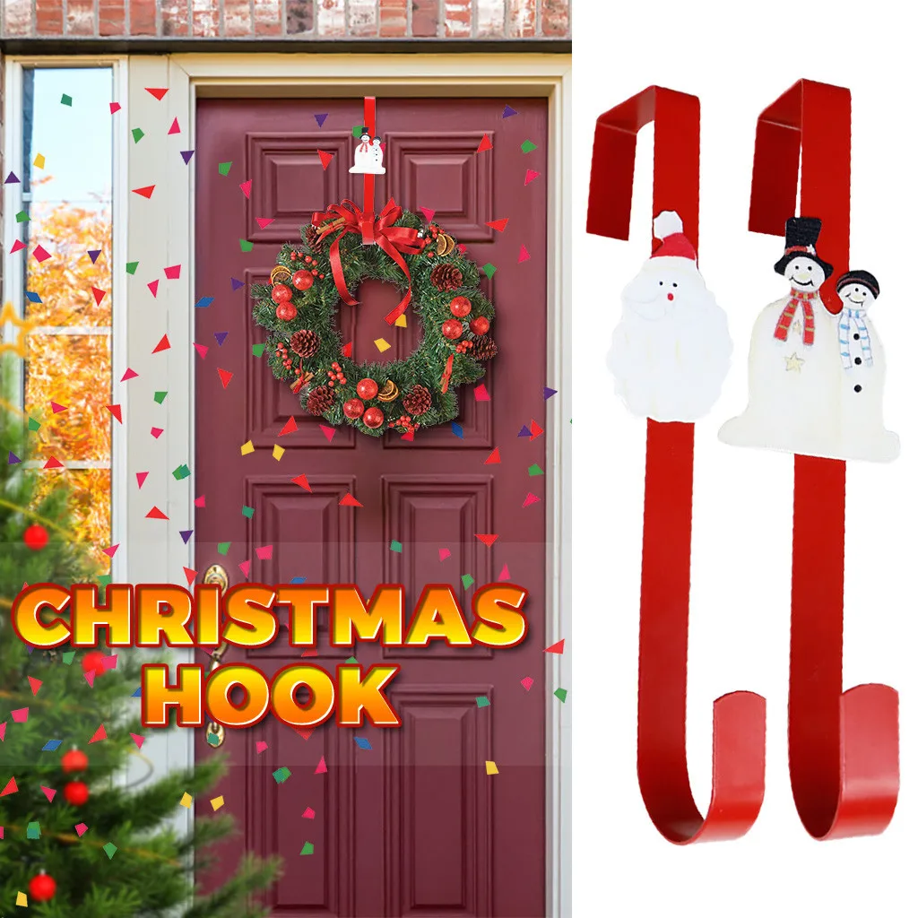 

Christmas Decorations Red Painted Christmas Wreath Hooks Wreath Door Hanging decoracion navidad addobbi natalizi ornaments 2020