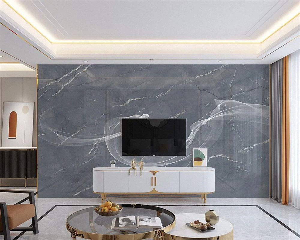 beibehang Customized new bedroom living room dark gray rock slab gray marble background wallpaper wall papers home decor