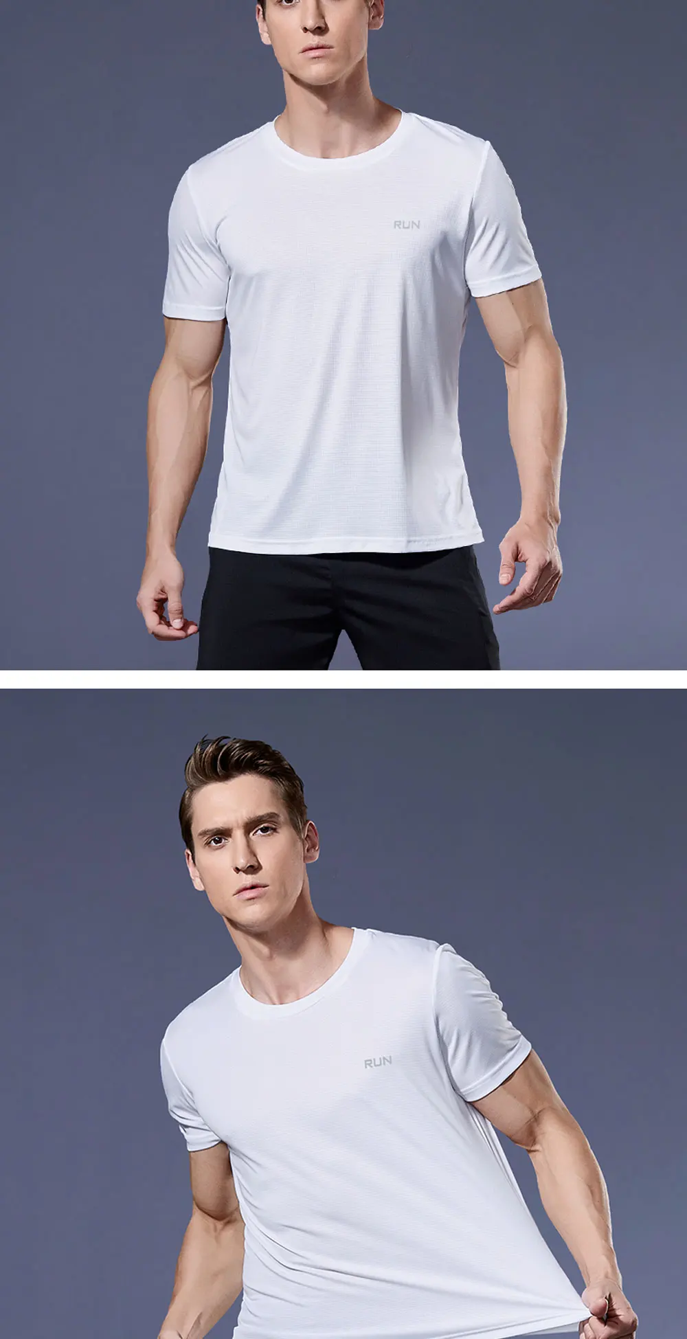 Sommer-T-Shirt für Herren, lässige weiße T-Shirts, kurzärmeliges Oberteil, atmungsaktive T-Shirts, schnelltrocknendes Fitness-Shirt, Fußballtrikot, Herrenbekleidung – Detail 14