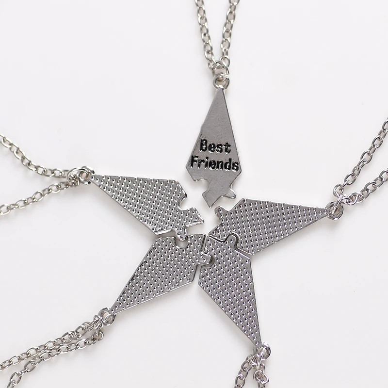 5-piece Best Friend Stitching Necklace Male And Female Students Bff Friendship Pendant Star Metal Choker Jewelry Gift 2021