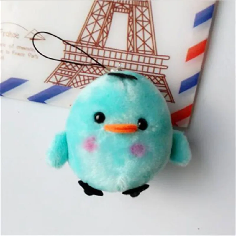 1Pcs New Christmas Gift Colored Small Round Chicken Doll Pendant Plush Toy Animal Stuffed For Girls&Boys HANDANWEIRAN