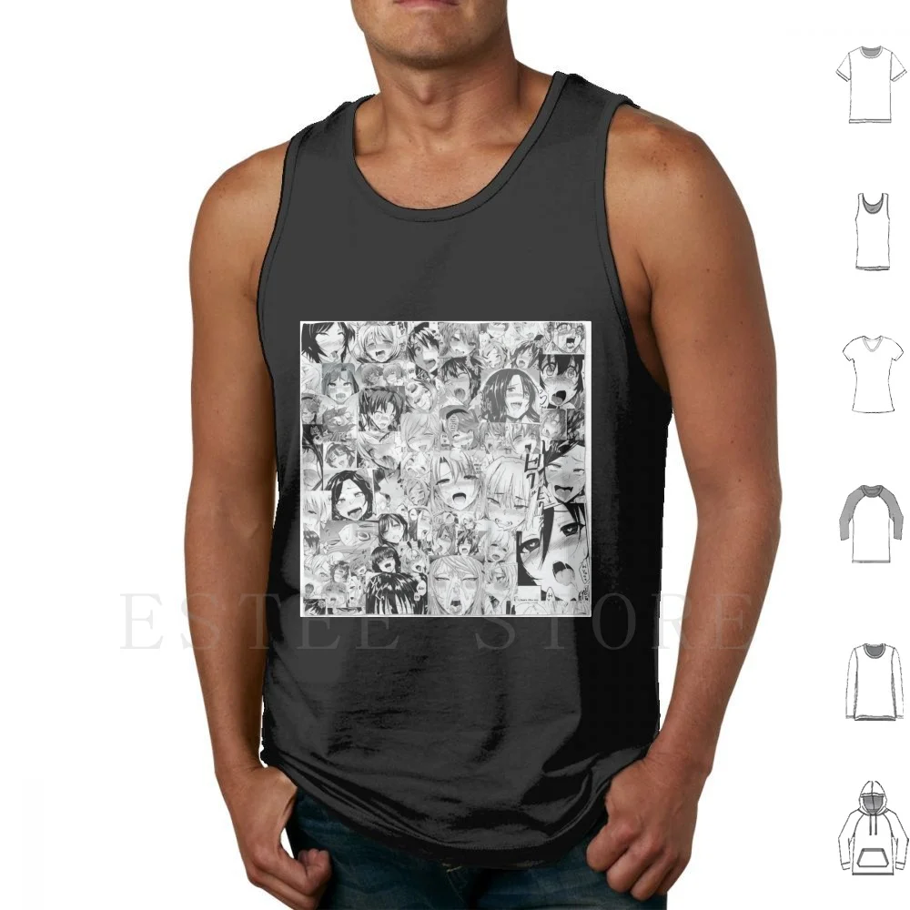 Faces Tank Tops Vest Anime Manga Japan Japanese Harajuku Trendy Pattern Faces Hentai Ecchi Sexy Apron