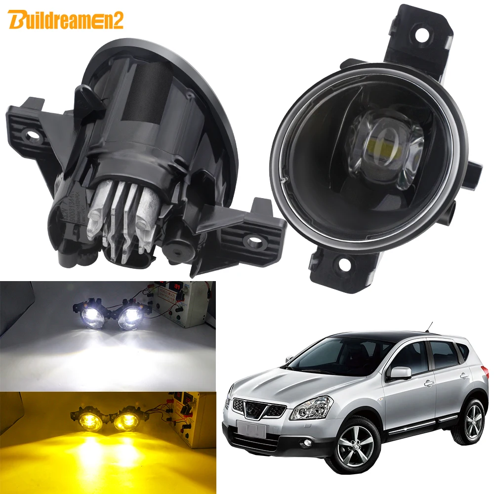 Zespół światła przeciwmgielnego dla Nissan Qashqai Qashqai + 2 J10 2007-2013 przedni zderzak samochodowy LED światła przeciwmgielne światła do jazdy dziennej H11 12V