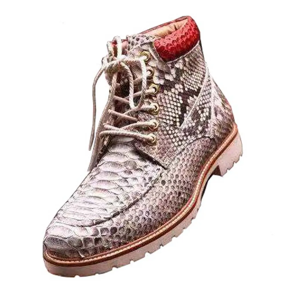 ourui new arrival men boots snake skin boots python skin boots men python leather shoes