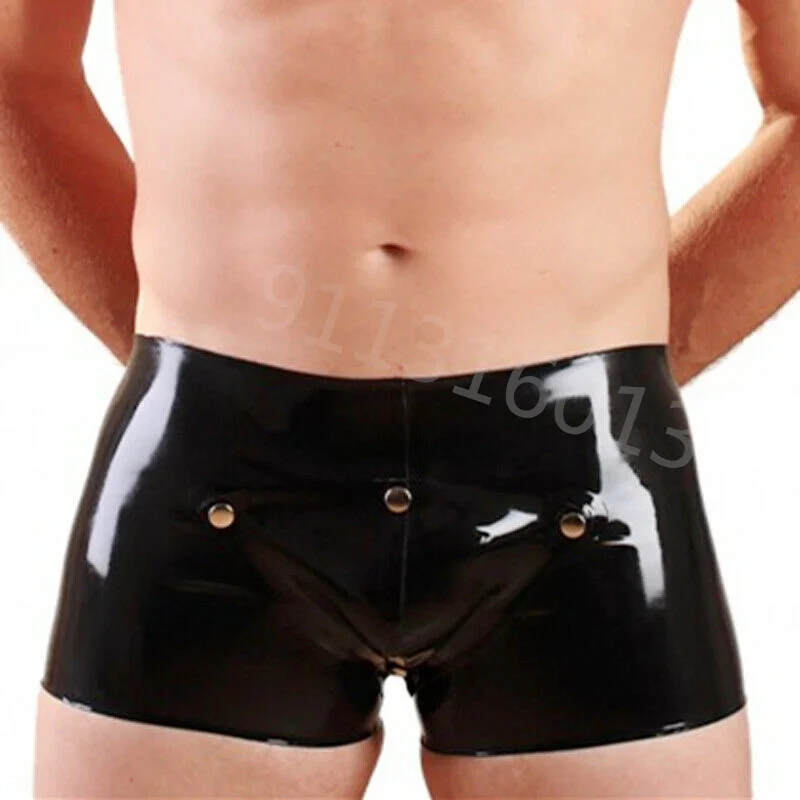 Handmade Man's latex rubber boxer shorts with crotch piece latex rubber male underwear