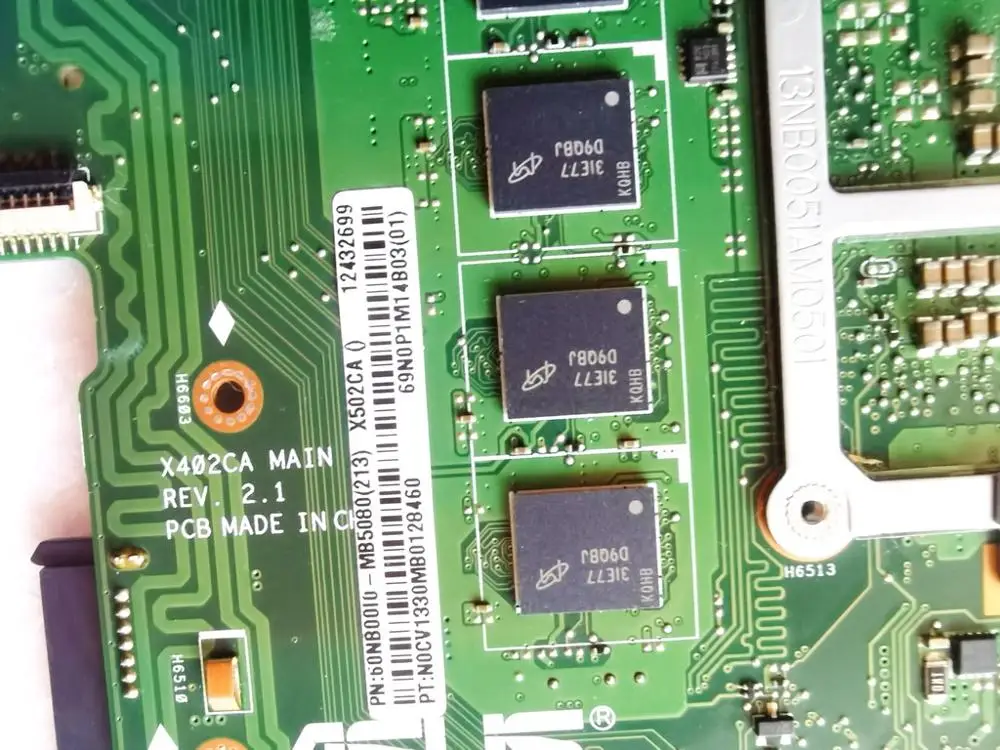 Original for ASUS X502CA laptop motherboard X502CA  HM76  4GB  I3-3217U  X402CA REV 2.1 tested good free shipping