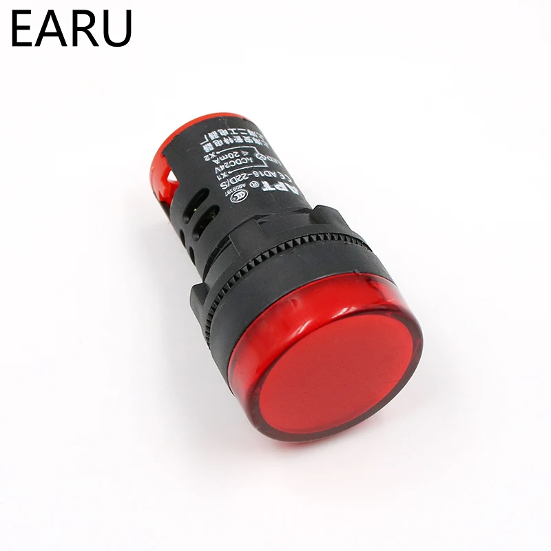 Đèn Báo Tín Hiệu Đèn Sáng Chống Nước Ad16-22ds 22Mm AC/DC 12V 24V 110V 220V 380V Xanh Đỏ Vàng Xanh Dương Trắng Bóng Đèn LED 20mA