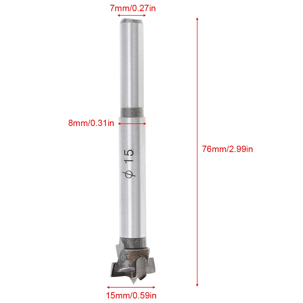 Punte da trapano per legno in lega dura di acciaio al tungsteno da 15 mm Apri foro per la lavorazione del legno per forare su cartongesso Tavole di plastica in legno