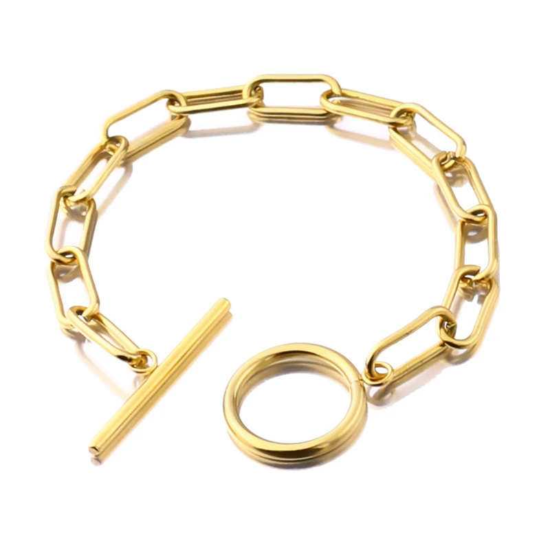 Punk Curb Cuban Chain Bracelets Set For Women Miami Chains Thick Gold Color Charm Link Bracelet Bangles Fashion Jewelry