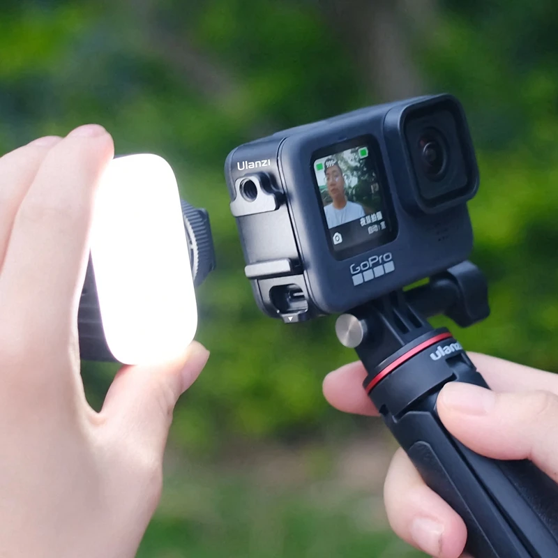 Ulanzi ประตูข้างแบตเตอรี่โลหะ G9-6สำหรับ GoPro HERO 12 11 10 9ฝาปิดแบตเตอรี่สีดำ Type-C ชาร์จได้สกรู1/4ตัว D