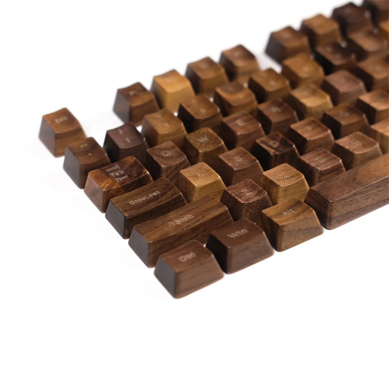 Imagem -03 - Artisan Walnut Madeira Keycaps Design Original Oem Profile para Cross Shaft Cherry mx Switch Teclado Mecânico