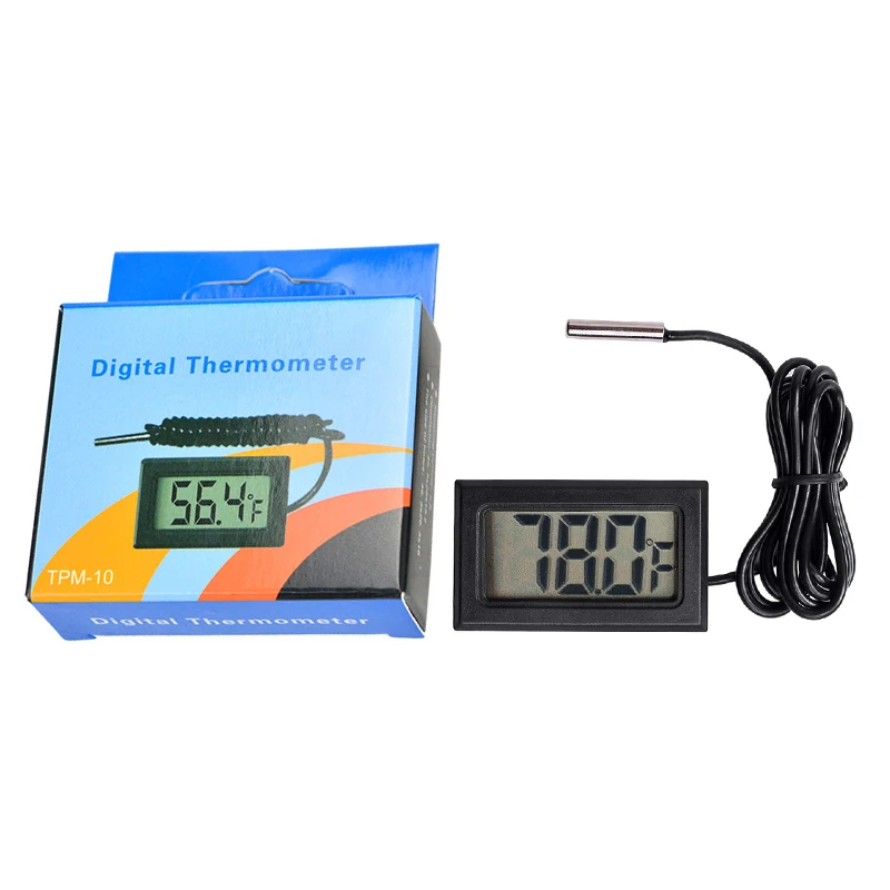 LCD Sensor Digital Termometer Kelembaban TPM-10 Monitor Suhu Probe Eksternal untuk Kulkas Freezer Akuarium Fahrenheit
