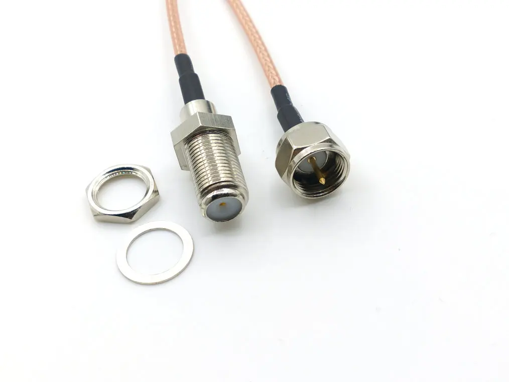 10pcs Cable RG179 coaxial cable F Type Male to F Female Jack Bulkhead 75ohm RF Adapter Pigtail Cable