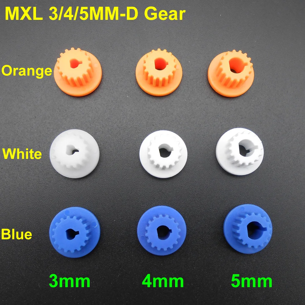 10Pcs 16T D-Shape MXL Main Shaft Gear Plastic POM 16 Teeth T=16 Aperture 3MM 4MM 5MM D Hole For D-Shaft D-Axis Orange White Blue