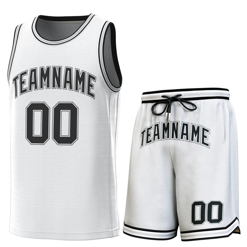 Custom Basketball Outfits Personalized Print Team Name/Numbers Sports KIts Training Mesh Jersey and Shorts for Men/Youth Game