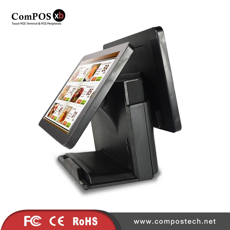 pos machine system 15inch dual screen pos computer for sale