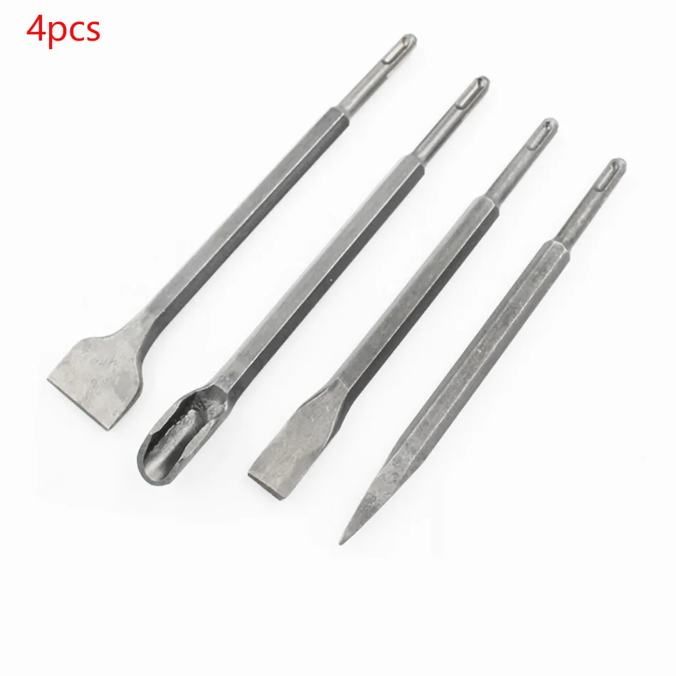 Conjunto de Brocas Redondas para Martelo Elétrico Unidades Haste Redonda Haste Rotativa de Impacto Cinzel de Concreto Alvenaria Perfuração Ranhuramento
