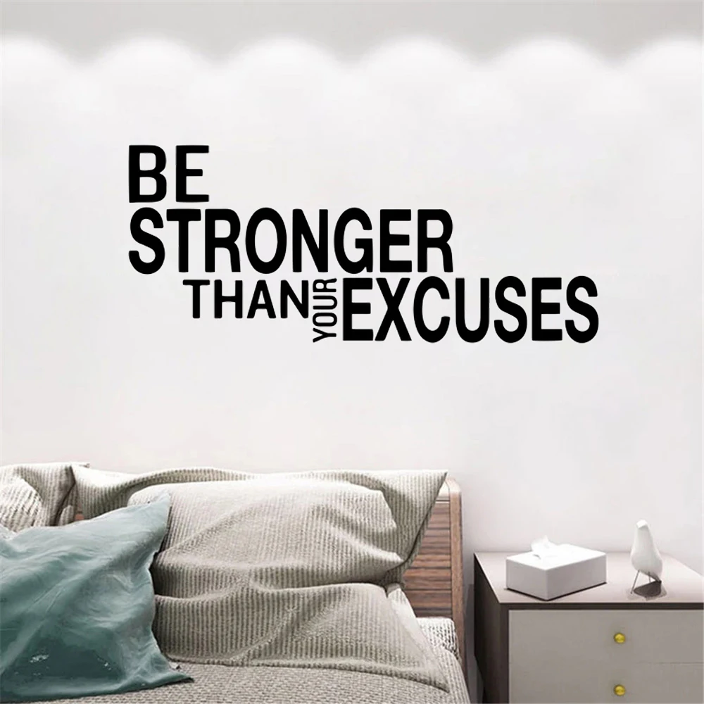 Be Stronger Than Your Excuses Quote Wall Sticker For Gym Classroom Motivational Inspirational Frase Wall Decal Fitness Crossfit