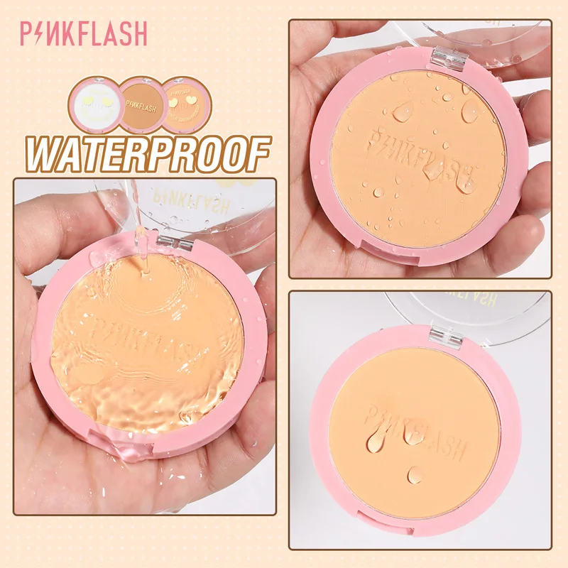 PINKFLASH Matte Pressed Powder Palette Long-lasting Oil Control Moisturizing Full Coverage Face Makeup Setting Powder Cosmetics