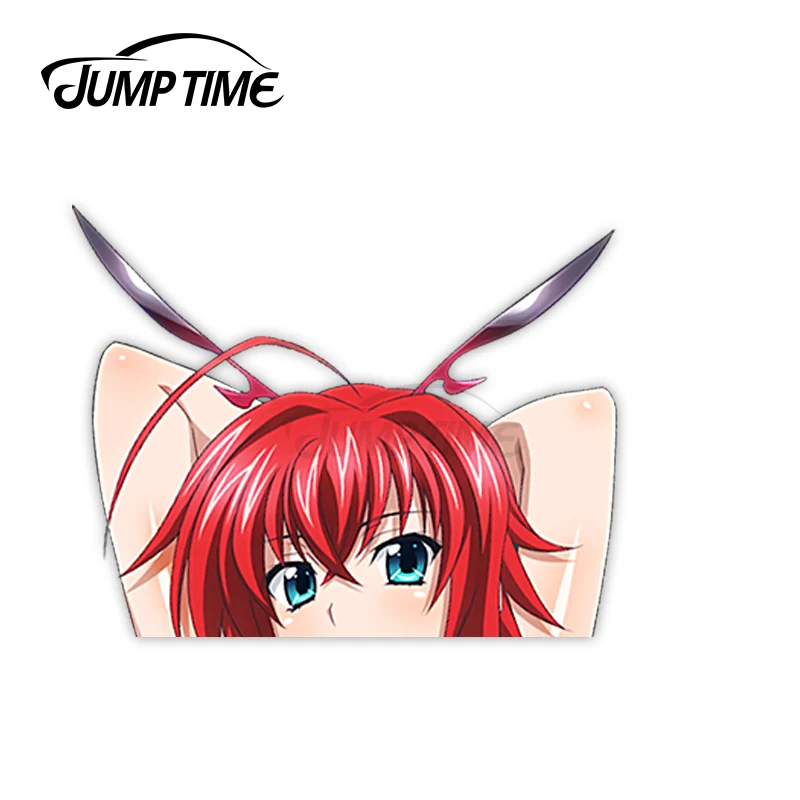 Jump Time High School DxD Rias Gremory 184 Cute Anime Girl Peeker Vinyl Decal Window Waifu Car Stickers 13cm