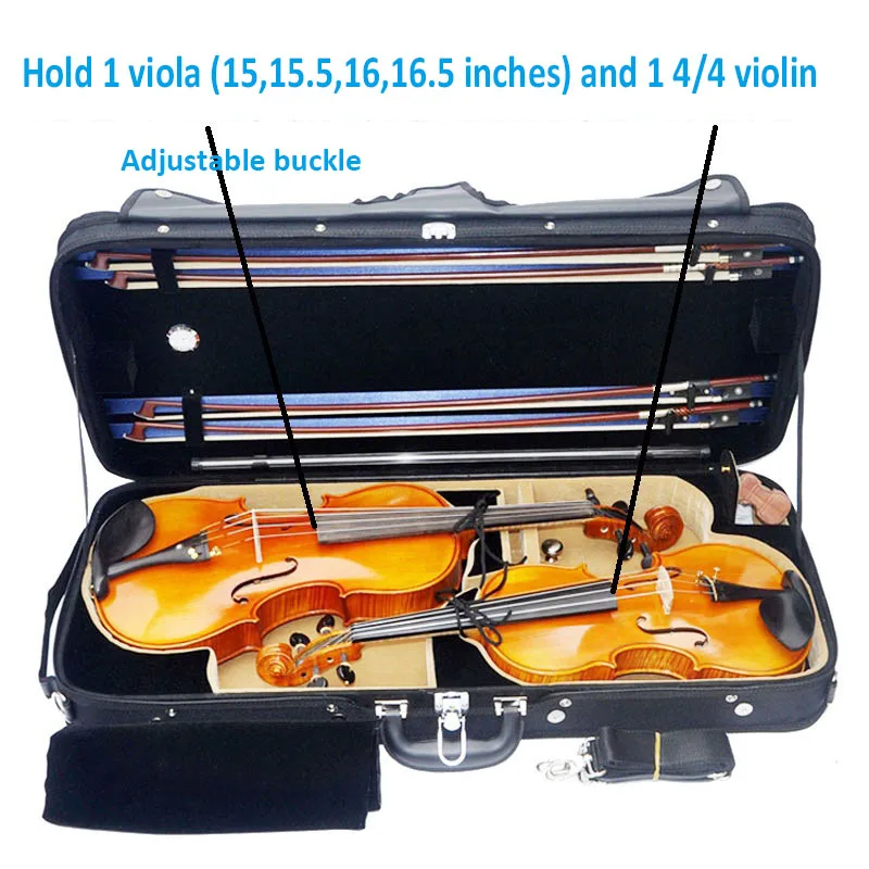 4/4 Violin Case Viola Case Mixed Wood Hard Box Adjustable Square Box Violin Square Case