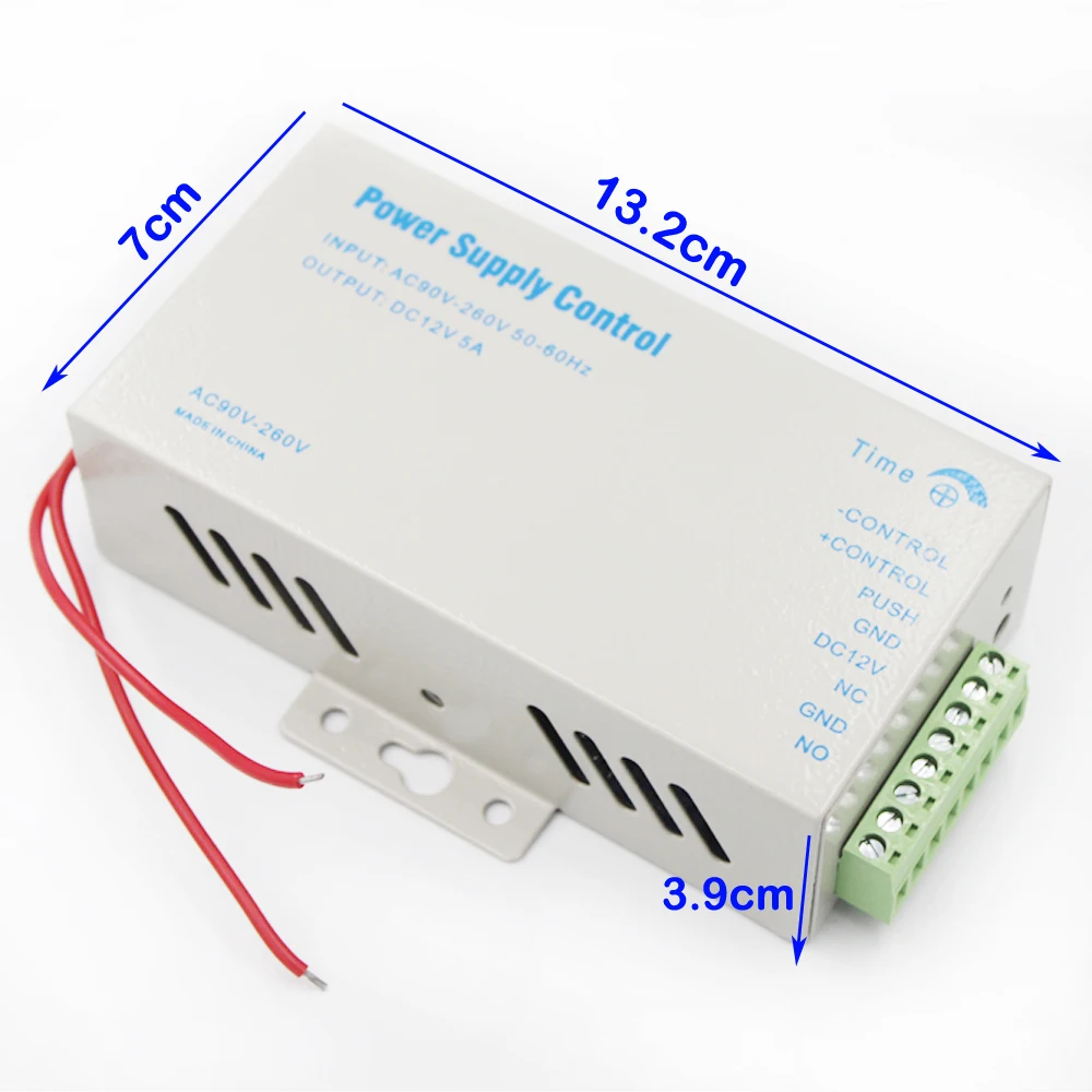 Access Control Power Supplier Transformer DC 12V 5A Door System Switch AC 90~260V Time Delay Max 15s High Quality Control Power