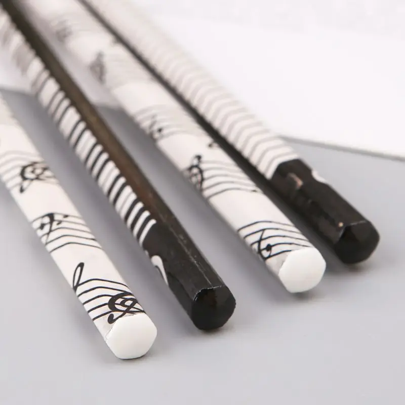 4pcs Musical Note Pencil HB Standard Pencil Music Stationery Piano Notes School Student Gift