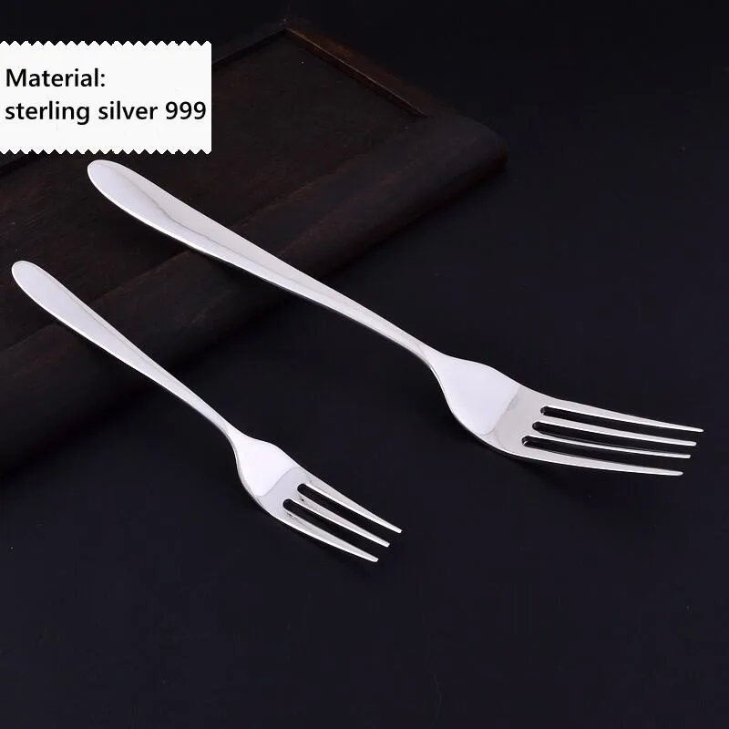 Western tableware set sterling silver S999 coffee spoon sugar tea dessert kitchen steak spoon knife and fork coffee tea spoon