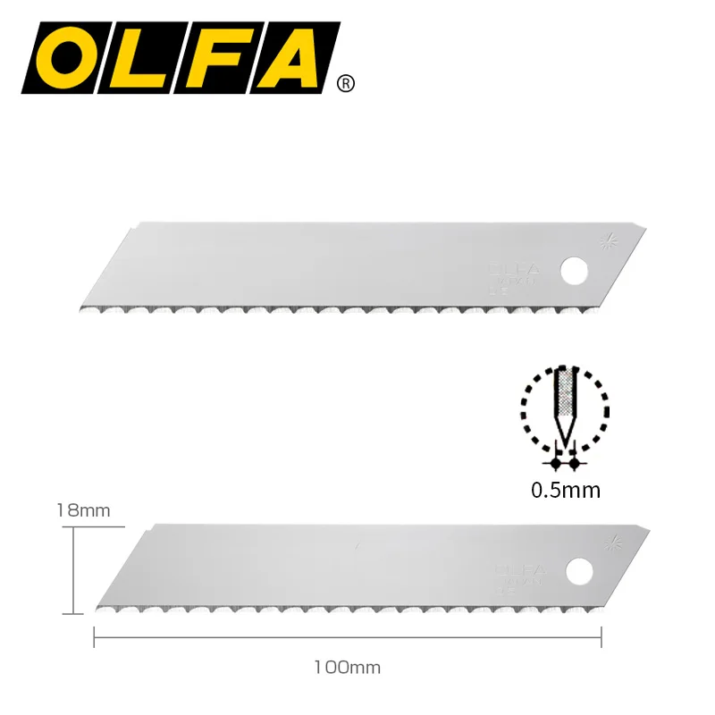 3 Olfa LWB-3B 18mm wave-shaped non-slip cutting blades 100mm X 18mm X 0.5mm