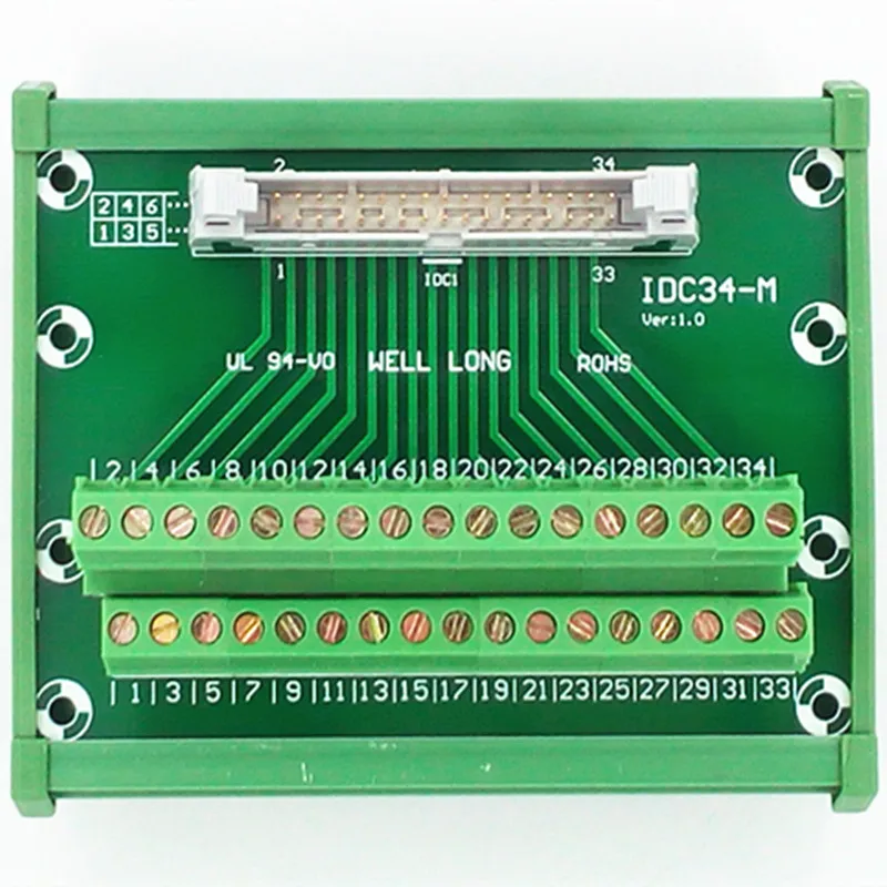 IDC-34 DIN Rail Mounted Interface Module.