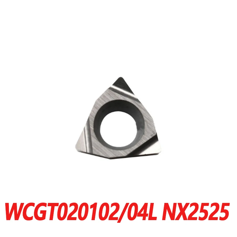 Originale WCGT020102L NX2525 WCGT020104L HTI10 10 pz/scatola Inserti In Metallo Duro CNC WCGT020102 WCGT020104 WCGT 020102 Cermet Per Acciaio Inox