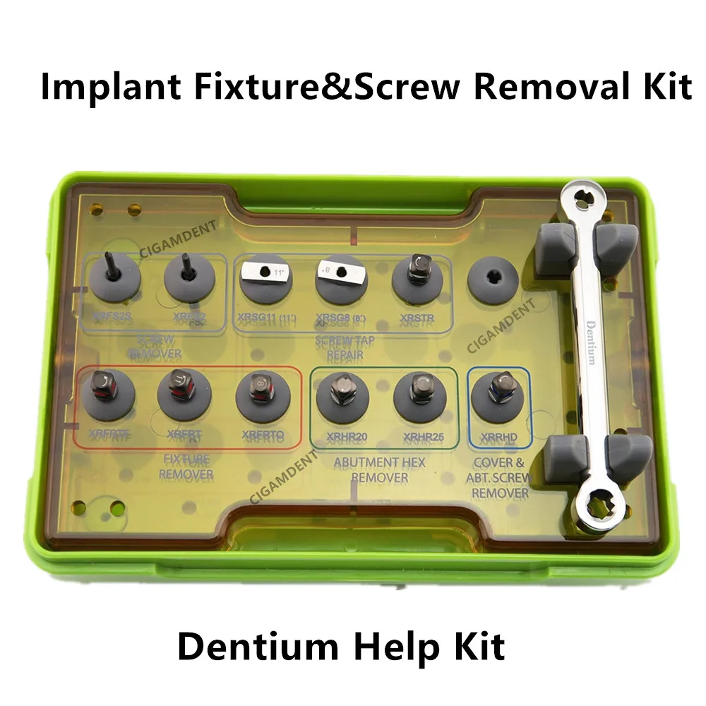 Dentium Help Kit Dental Instruments Implant Fixture Fractured Screw Removal Kit Abutment Cover Screw Remover Surgical Tool