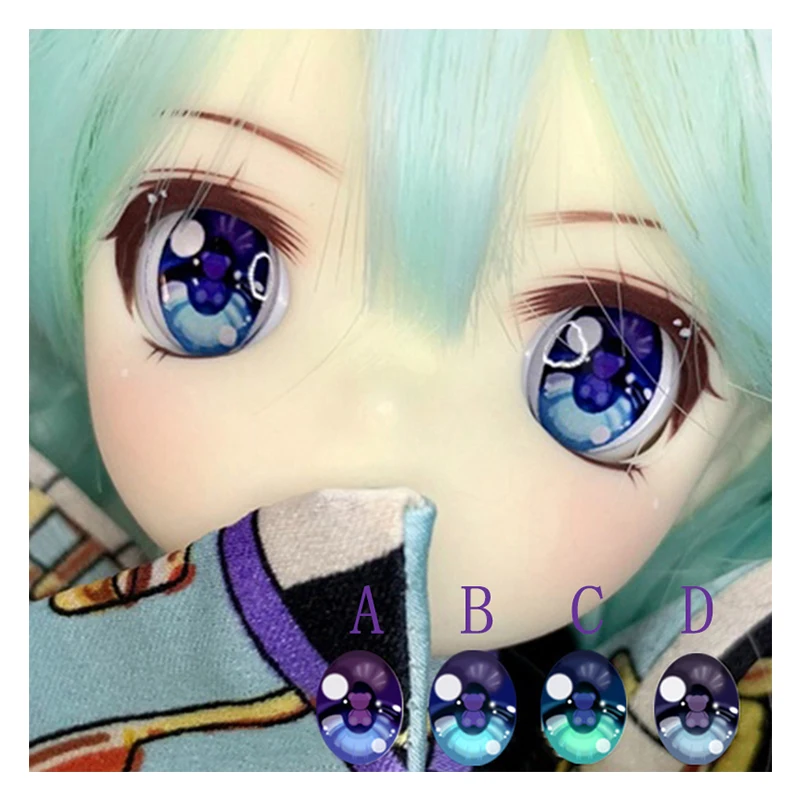 BJD eyes with little bears print doll pressure eyes 10-12-24mm doll eyes for 1/12 1/8 1/6 1/4 1/3 BJD SD doll accessories