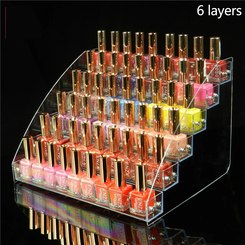 Nail Polish Display Stand, Clear Cosmetic, Varnish Display Rack, Holder, Essential Oil Bottle Organizer, 2, 3, 4, 5, 6, 7 Layers