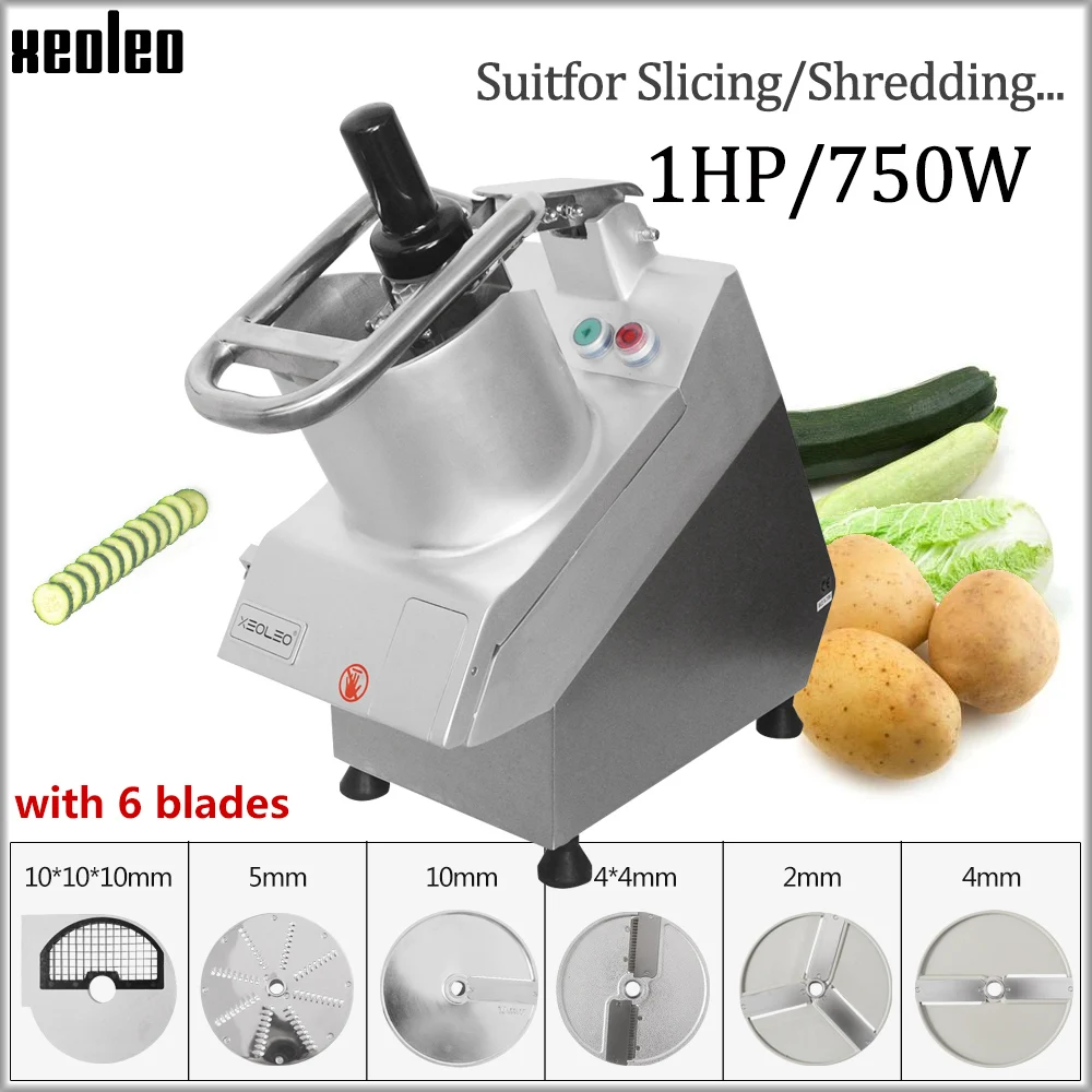 XEOLEO Electric Slicer 750W Vegetable Slicer electric food choppers suitable cutting vegetables fruits cheese etc 6 cutterheads