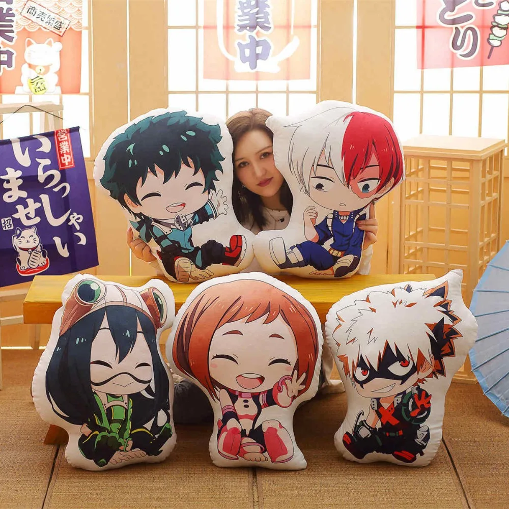 15/35/40/55Cm Mooie Anime Bakugou Katsuki Todoroki Shoto Midoriya Izuku Bolster Pluche Boku Geen hero Academia Kussen Cartoon Speelgoed