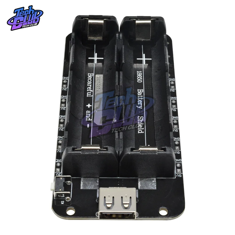 Batteria al litio a doppia tensione 18650 a due schermi V8 modulo scheda di espansione banca di alimentazione Mobile 5V/3A 3V/1A Micro USB per Arduino