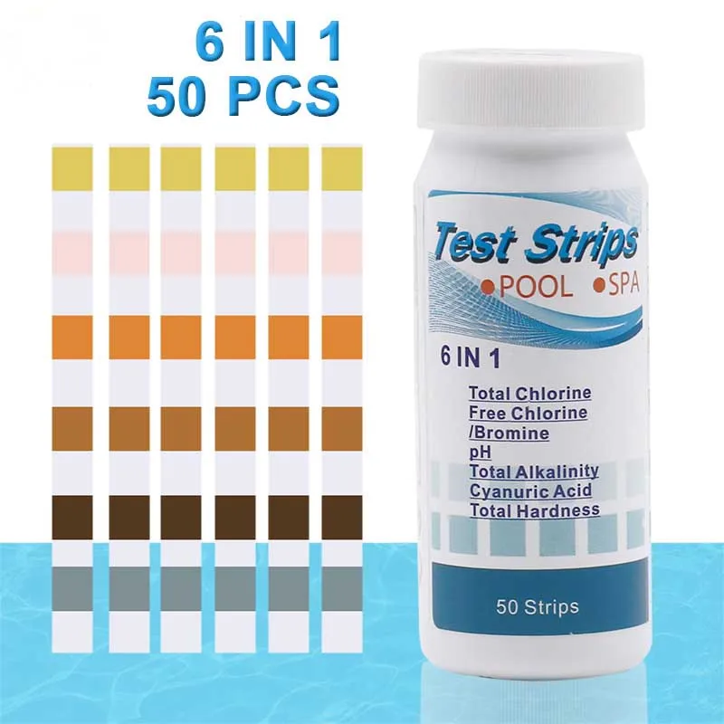 3-In-1 carta per Test piscina cloro residuo valore PH alcalinità durezza striscia reattiva una bottiglia da 50 vasca idromassaggio qualità dell'acqua
