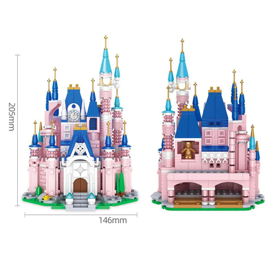 8in1 City Fairyland pink Castle build block mini scene fairy tale paradise assemble brick educational toys for children gifts